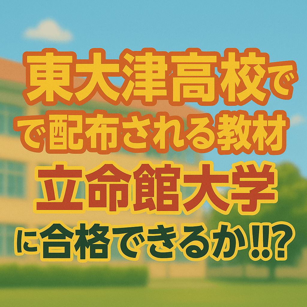 高校で使用する教材だけで立命館大学に合格することはできるのか【東大津高校編】